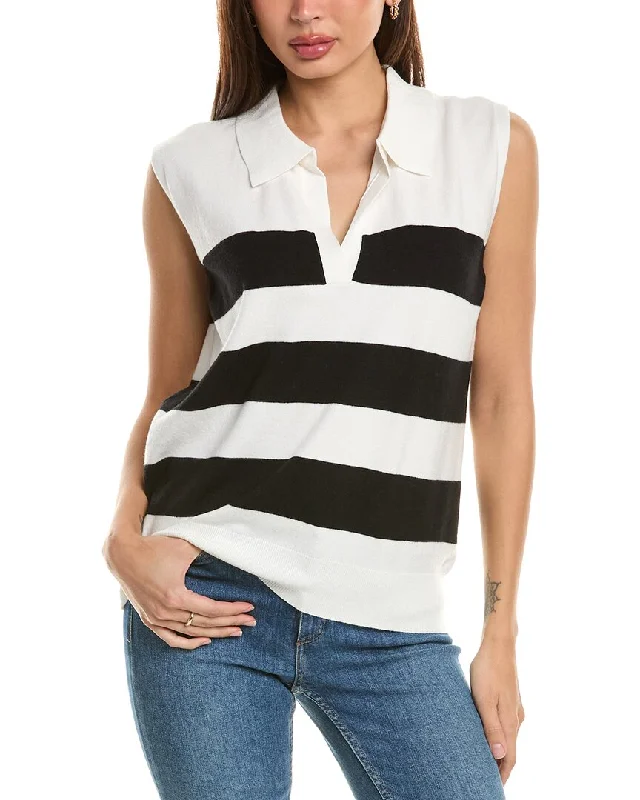 Bobeau Collar Sweater Transparent Opaque Sheer