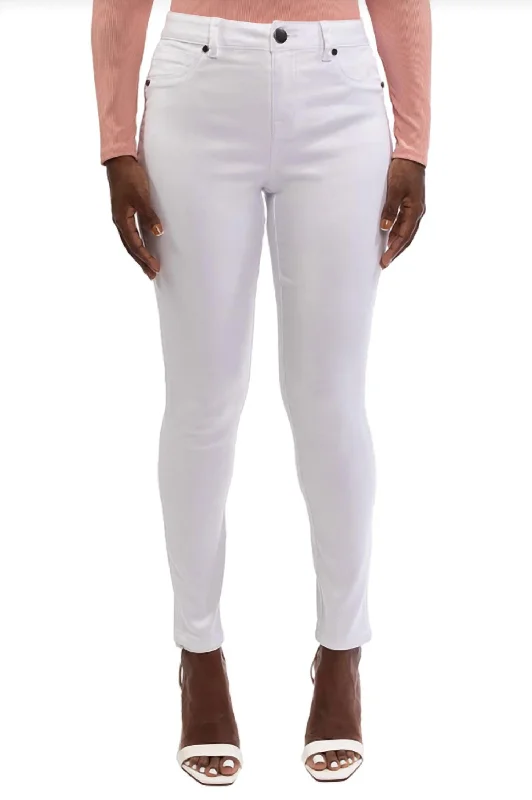Butter High Rise Ankle Skinny Jeans In White Comfortable Straight-Legged Denim