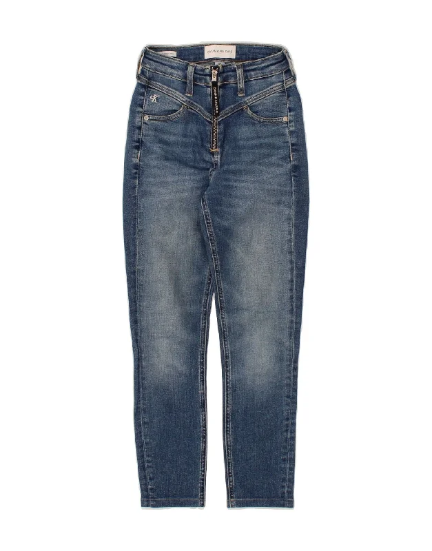 CALVIN KLEIN Womens Skinny Jeans W25 L25  Blue Cotton Fashionable Slim Fit Jeans
