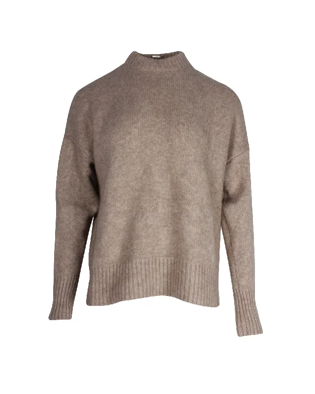 Co Knit Sweater in Brown Cashmere Long Sweater Short Sweater Cropped Sweater