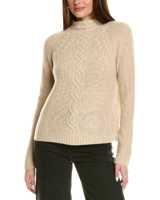 Design History Engineered Cable Cashmere Sweater Elasticated Padded Insulated