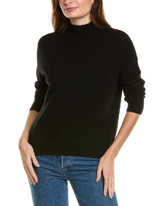 Design History Mock Neck Cashmere Sweater Oversized Loose Flowy