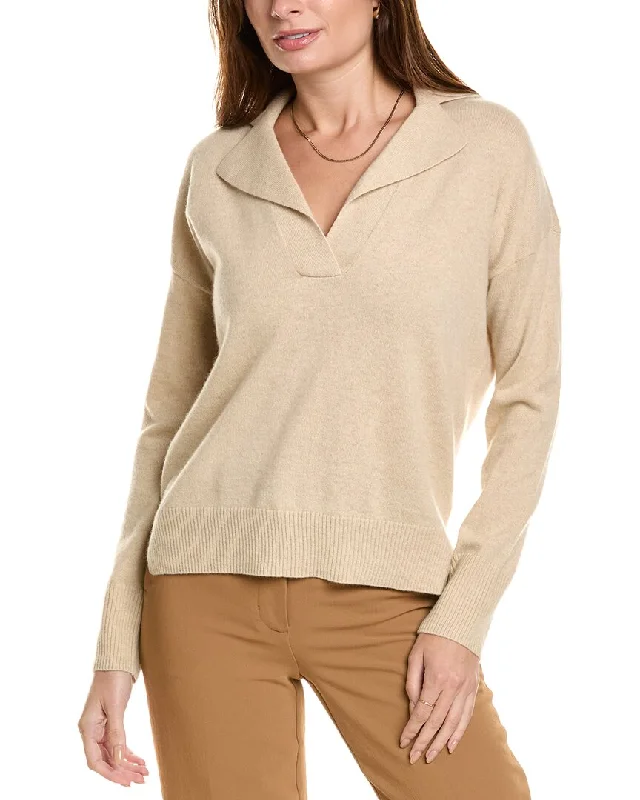 Design History Notched Collar Cashmere Sweater Layered Multi-layer Single Layer