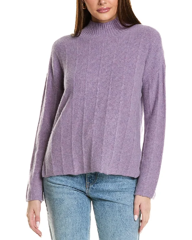 Design History Sloppy Turtleneck Cashmere Sweater Zippered Buttoned Snapped