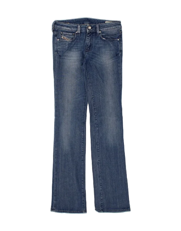 DIESEL Womens Ronhary Bootcut Jeans W28 L34 Blue Cotton Comfortable Dark Wash Jeans