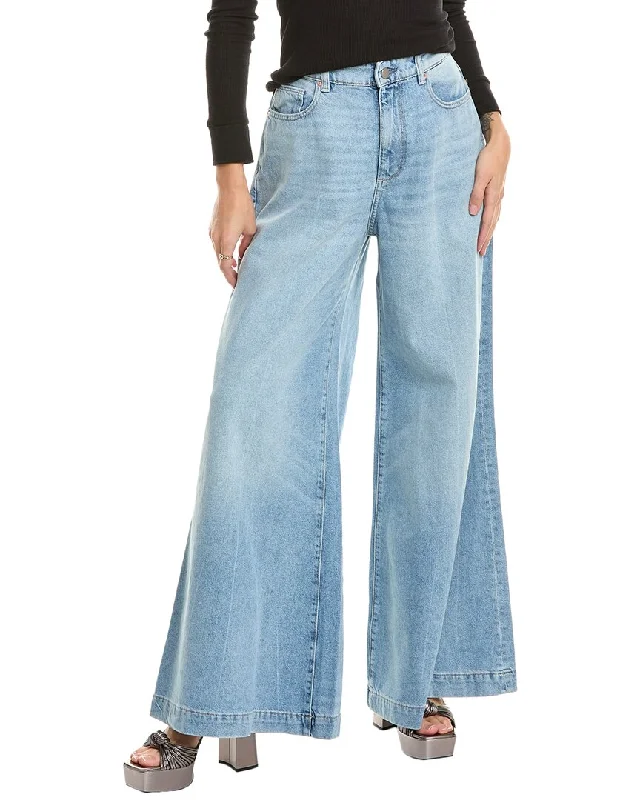 DL1961 Lucila Clear Sky Ultra Wide Leg Jean Casual Distressed Skinny Jeans