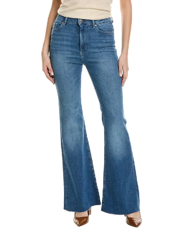 DL1961 Rachel Driggs Ultra High-Rise Flare Jean Comfortable Folded Hem Jeans