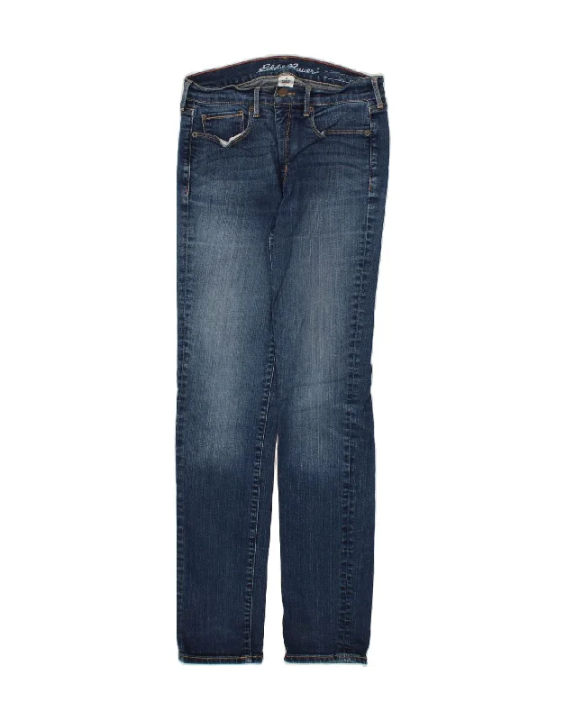 EDDIE BAUER Womens Slim Straight Jeans US 6 Medium W25 L30 Blue Fashionable Straight Cut Jeans