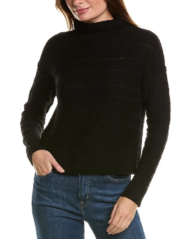 Forte Cashmere Crop Textured Mock Neck Wool & Cashmere-Blend Sweater Notch Collar Peter Pan Collar Cowl Neck Forte Cashmere Crop Textured Mock Neck Wool & Cashmere-Blend Sweater Notch Collar Peter Pan Collar Cowl Neck