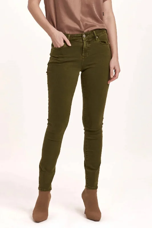 Gisele Skinny Mid Rise Ankle Jeans In Sage Vine Cozy Relaxed Fit Jeans