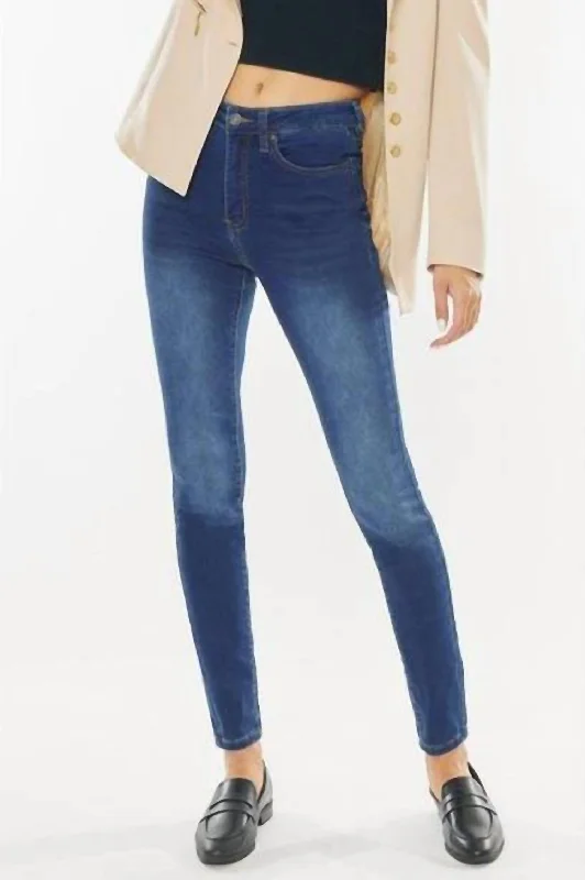 High Rise Skinny Jeans In Blue Elegant Dark-Wash Bootcut Jeans