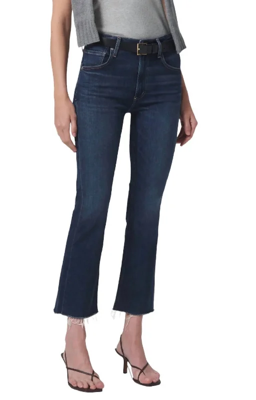 Isola Cropped Boot Jeans In Baltic Casual Bootcut Ripped Jeans