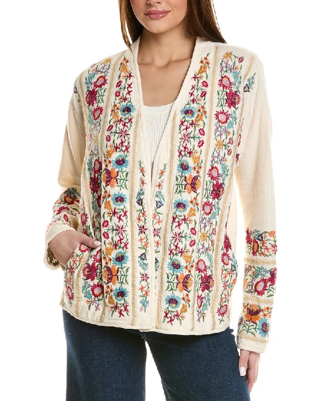 Johnny Was Rahlia Sweater Striped Floral Plaid