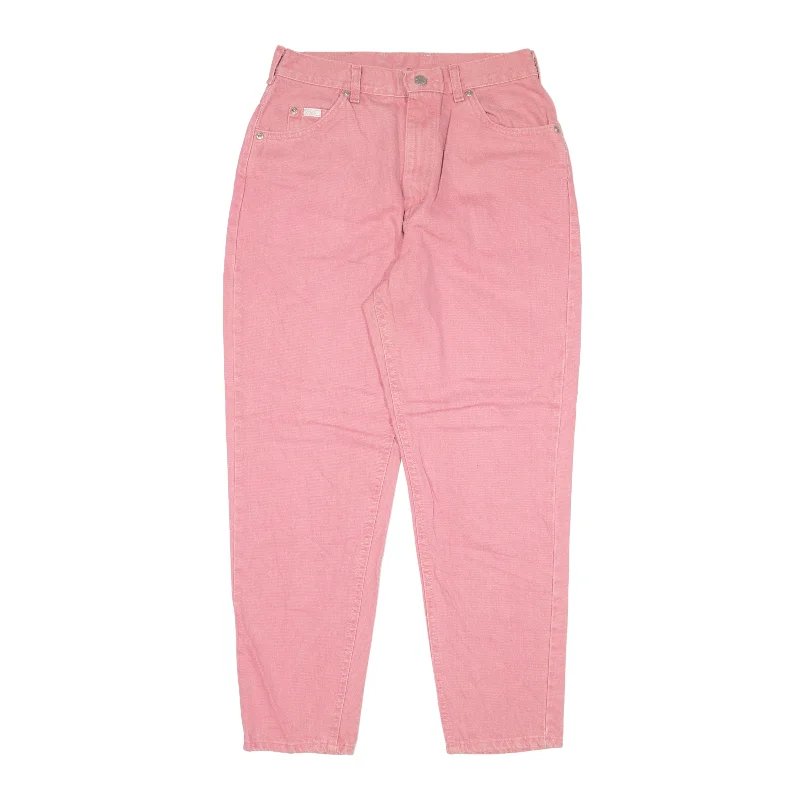 LEE Made In USA Jeans Pink Denim Regular Mom Womens W27 L27 Comfortable Low-Rise Jeans