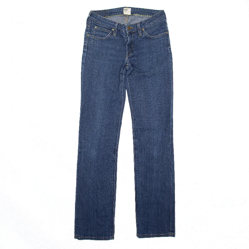 LEE Marlin Jeans Blue Denim Slim Straight Womens W26 L31 Chic Faded Blue Jeans