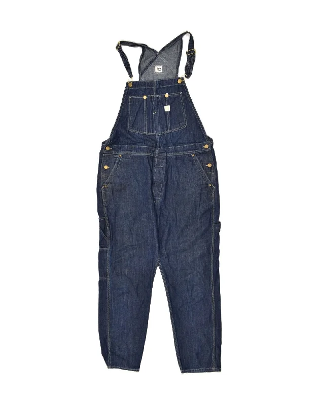 LEE Womens Cargo Dungarees Tapered Jeans Large W38 L28 Blue Cotton Casual Straight-Leg Jeans