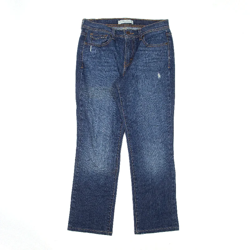 LEVI'S 505 Jeans Blue Denim Regular Straight Stone Wash Womens W28 L26 Cozy Relaxed Fit Jeans