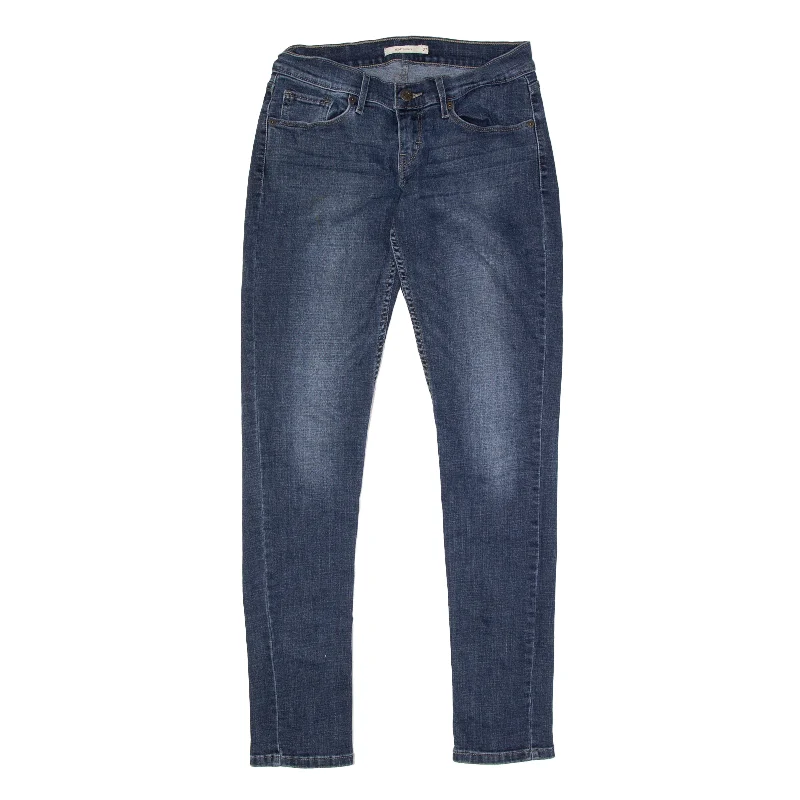 LEVI'S 524 Jeans Blue Denim Regular Skinny Stone Wash Womens W27 L31 Elegant Raw Hem Jeans LEVI'S 524 Jeans Blue Denim Regular Skinny Stone Wash Womens W27 L31 Elegant Raw Hem Jeans