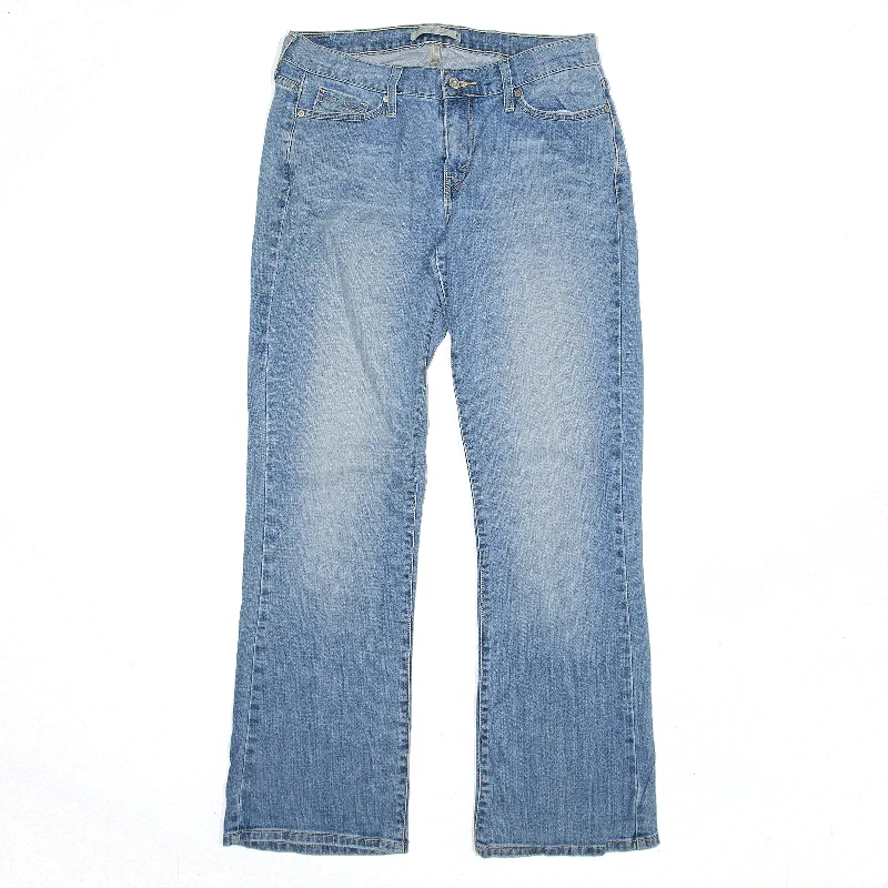 LEVI'S 529 Jeans Blue Denim Regular Bootcut Stone Wash Womens W30 L30 Chic Cropped Jeans