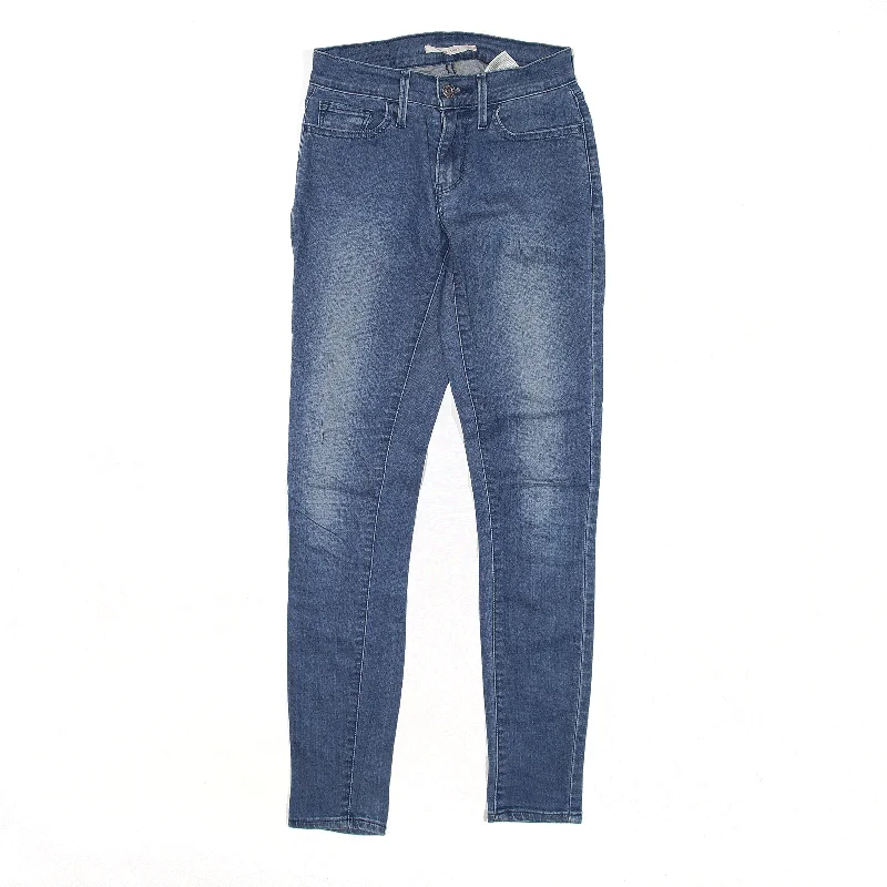 LEVI'S 710 Jeans Blue Denim Slim Skinny Stone Wash Womens W24 L30 Casual Skinny Fit Jeans