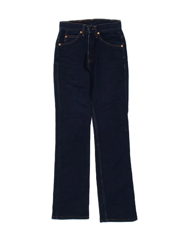 LEVI'S Womens 417 Straight Jeans W27 L32 Navy Blue Cotton Trendy Paperbag Waist Jeans LEVI'S Womens 417 Straight Jeans W27 L32 Navy Blue Cotton Trendy Paperbag Waist Jeans