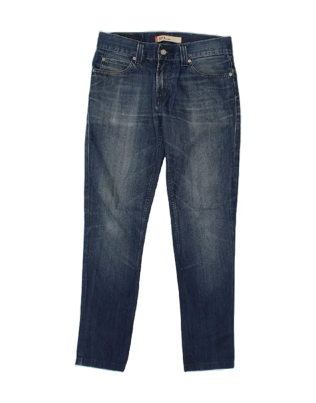 LEVI'S Womens 511 Slim Jeans W31 L34 Blue Cotton Comfortable Distressed Straight-Leg Jeans