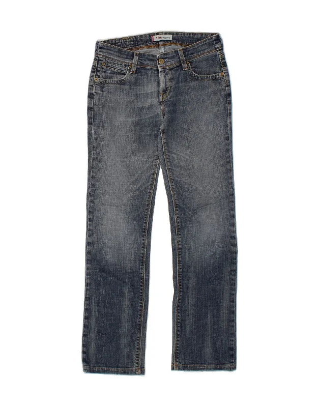 LEVI'S Womens 570 Straight Jeans W30 L30 Blue Cotton Chic Faded Blue Jeans