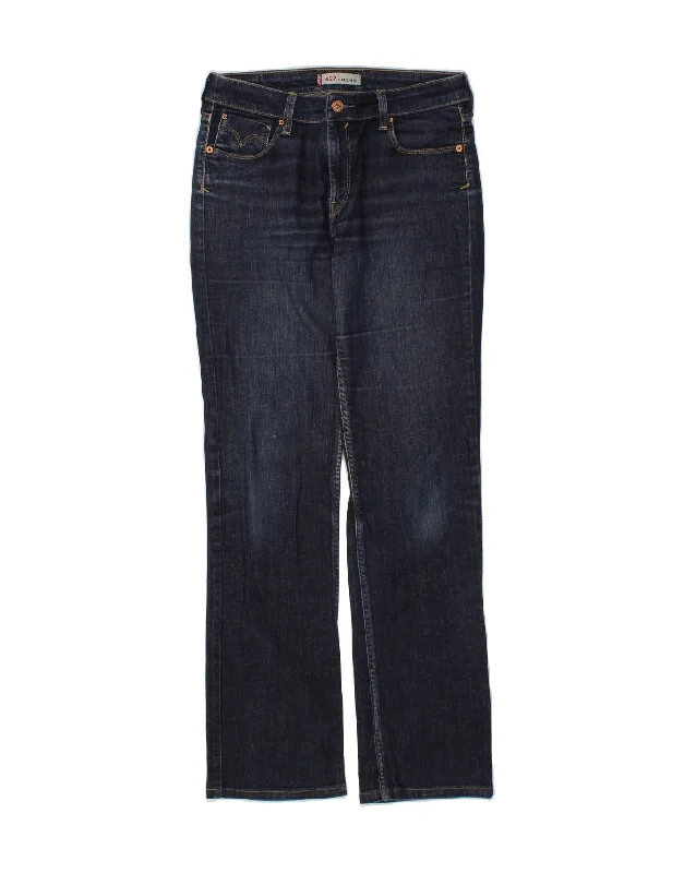 LEVI'S Womens 627 Straight Jeans W31 L31  Navy Blue Cotton Fashionable Straight Fit Denim