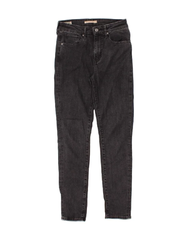 LEVI'S Womens 721 High Rise Skinny Jeans W27 L29 Grey Lyocell Trendy Wide-Legged High-Waist Jeans