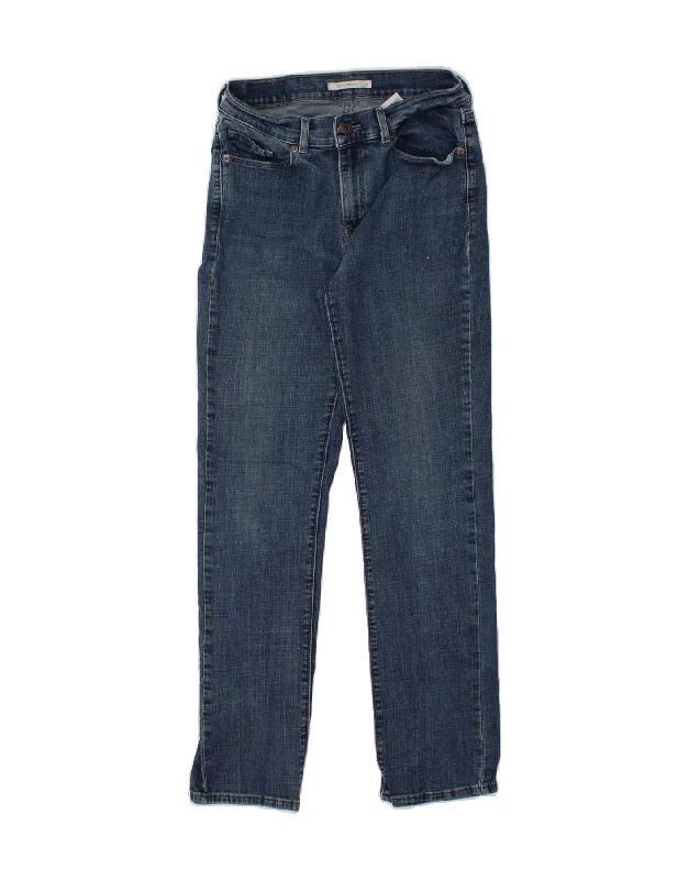 LEVI'S Womens Classic Classic Fit Straight Jeans US 6 Medium W30 L29 Blue Fashionable Raw Edge Jeans