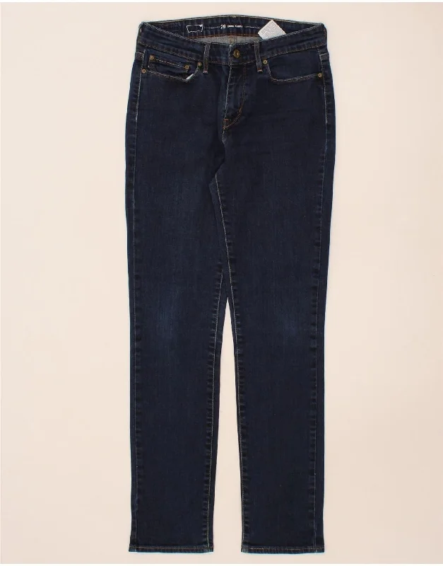 LEVI'S Womens Demi Curve Mid Rise Slim Jeans W29 L32  Navy Blue Cotton Chic Faded Blue Jeans