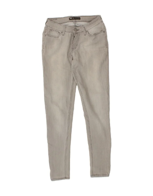 LEVI'S Womens Skinny Jeans W28 L30  Grey Cotton Trendy Acid Wash Skinny Jeans