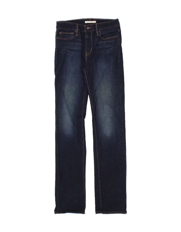 LEVI'S Womens Slimming Straight Jeans W29 L34 Navy Blue Cotton Comfortable Boyfriend Jeans