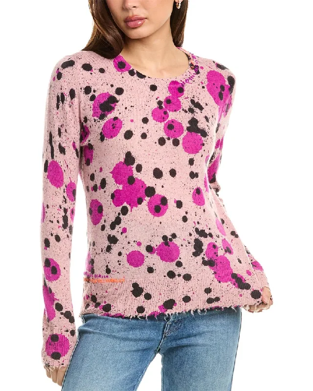 Lisa Todd Splatter Wool & Cashmere-Blend Sweater High Neck Crew Neck V-Neck