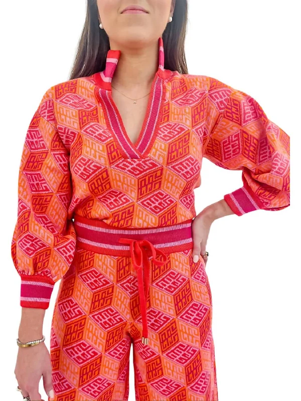 Lolli Sweater In Bright Block Terry Terry Cloth Terry Knit