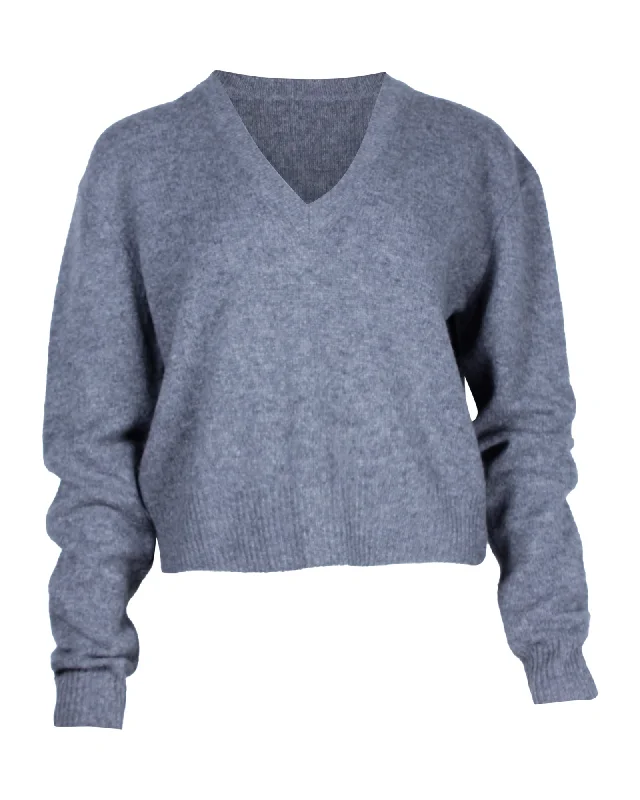 McQ Alexander McQueen V-neck Sweater in Grey Cashmere Machine Wash Dry Clean Hand Wash