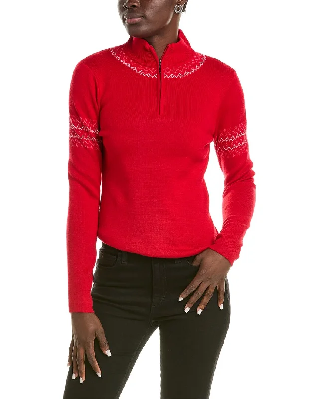 Meister x Fera Hannah Wool-Blend 1/4-Zip Sweater Glossy Satin Silk