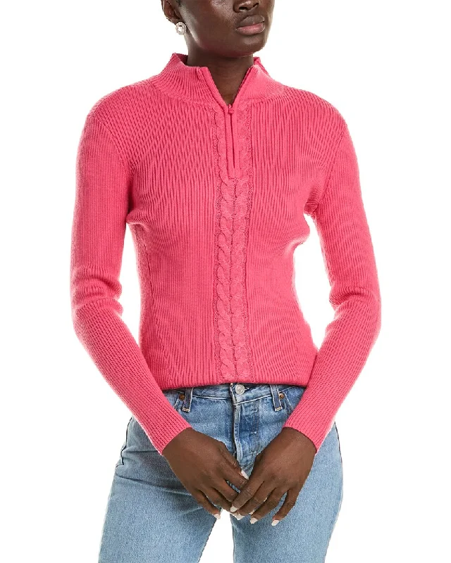 Meister x Fera Rowan Wool-Blend 1/2-Zip Sweater Seamless Knitted Crochet