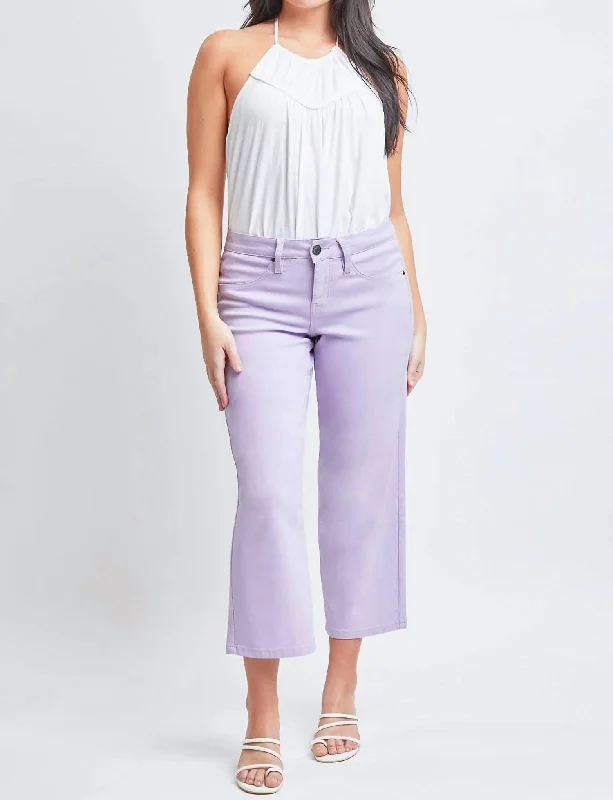 Missy High-Rise Hyperstretch Wide Leg Jeans In Lavender Comfortable Zip-Fly Denim Jeans