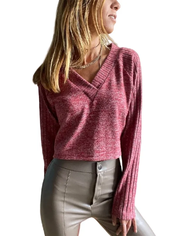 New Laviva Wool-Blend Sweater Hooded Caped Shawl Collar