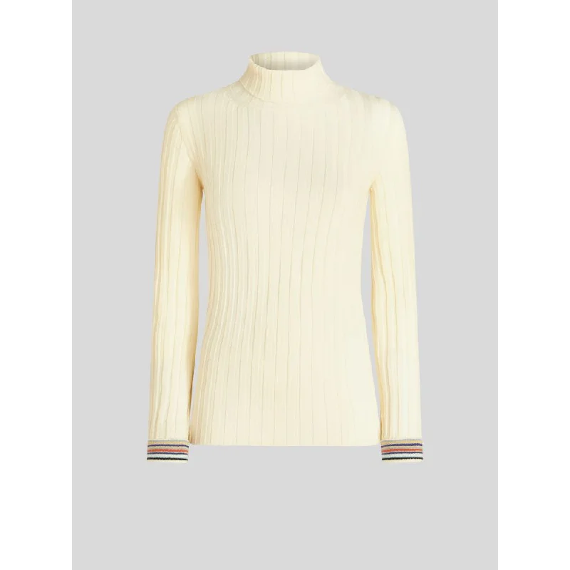 POLO NECK WOOL JUMPER Terry Blend Velvet Blend Canvas Blend