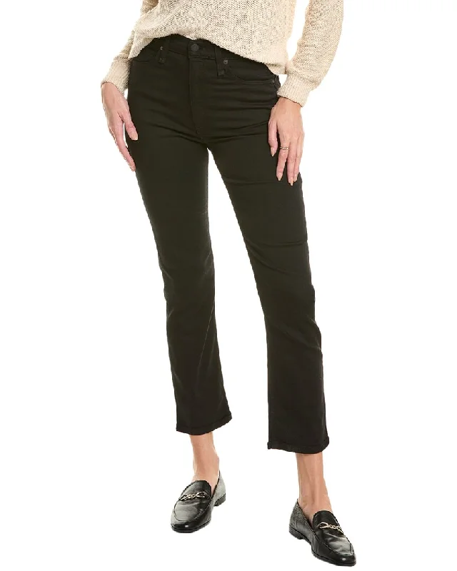 rag & bone Fern Black High-Rise Slim Jean Classic Black Denim Jeans