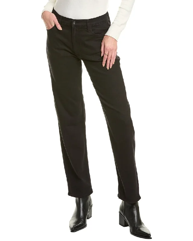 rag & bone Hatti Black Rinse Straight Jean Chic Rolled Cuff Denim Jeans