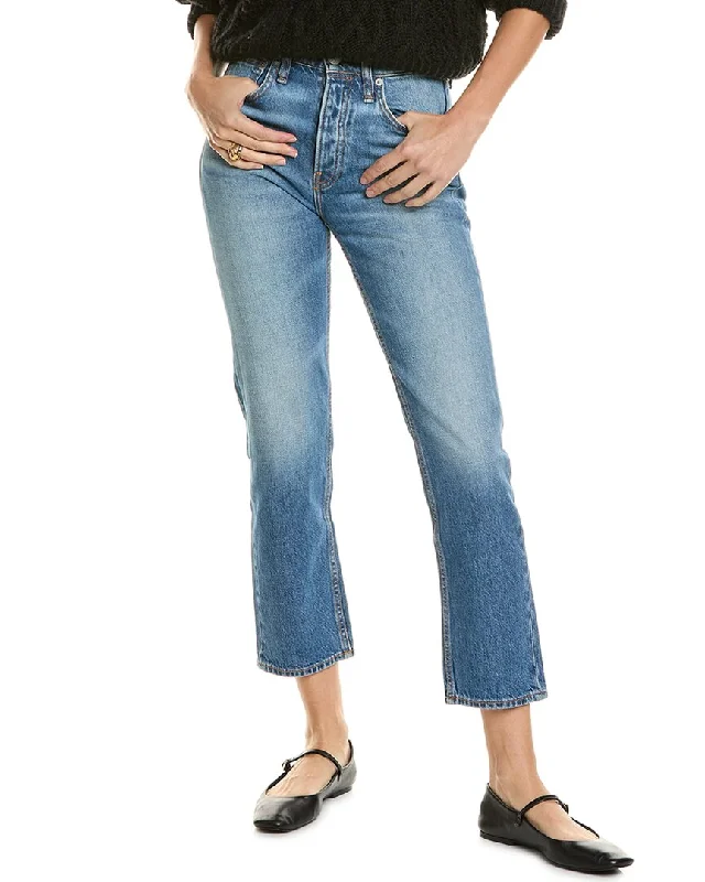rag & bone Maya High-Rise Paeonia Ankle Slim Jean Elegant Wide-Leg Jeans