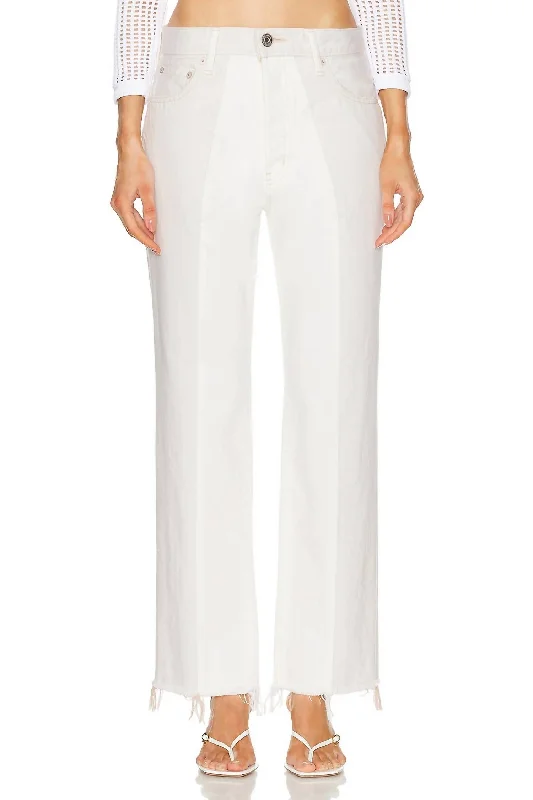 Raintrec Jeans In White Stylish High-Waist Skinny Denim