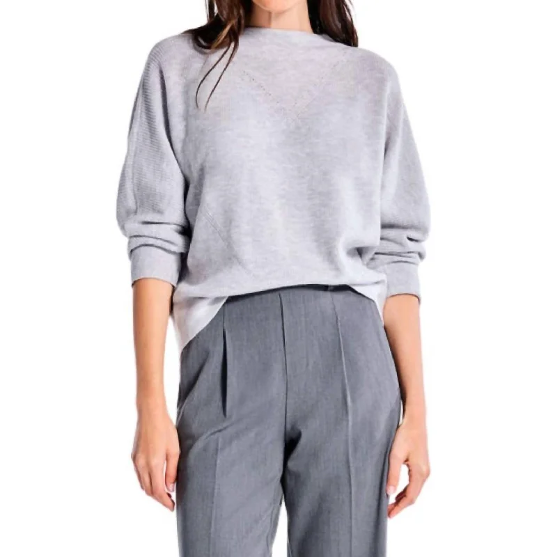 Shaker Knit Mock Sweater In Reflection Layered Multi-layer Single Layer