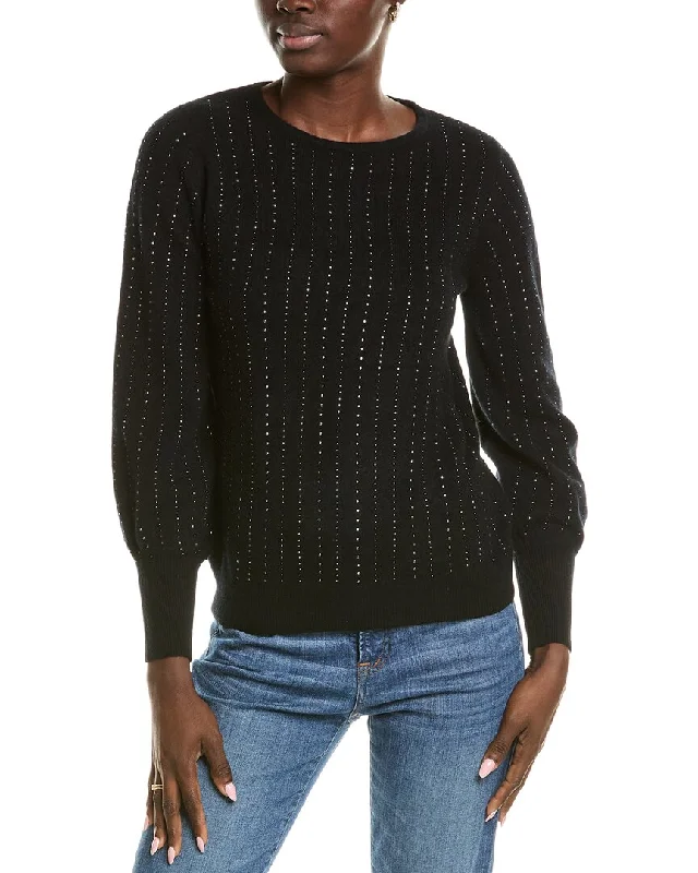 sofiacashmere Blouson Sleeve Cashmere Sweater Slim Fit Regular Fit Oversized