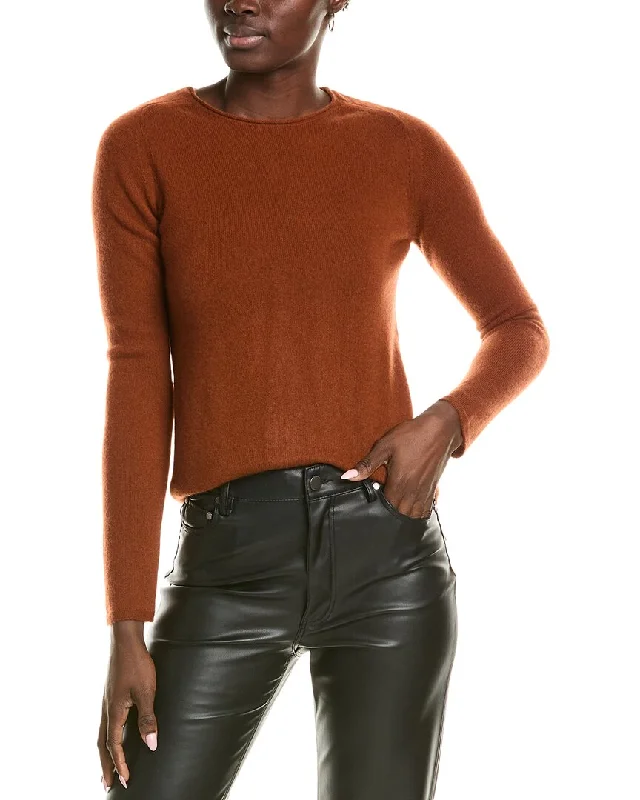 sofiacashmere Relaxed Crewneck Cashmere Sweater Rayon Fabric Velvet Fabric Corduroy Fabric