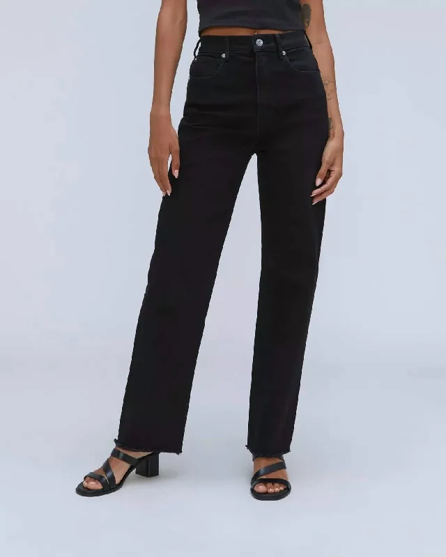 The Way High Jeans In Black Coal Comfortable Faded High-Rise Jeans