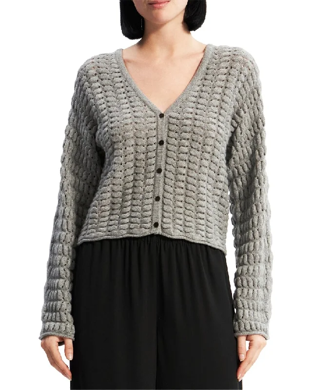 Theory Wool & Cashmere-Blend Hanelee Sweater Herringbone Houndstooth Plaid